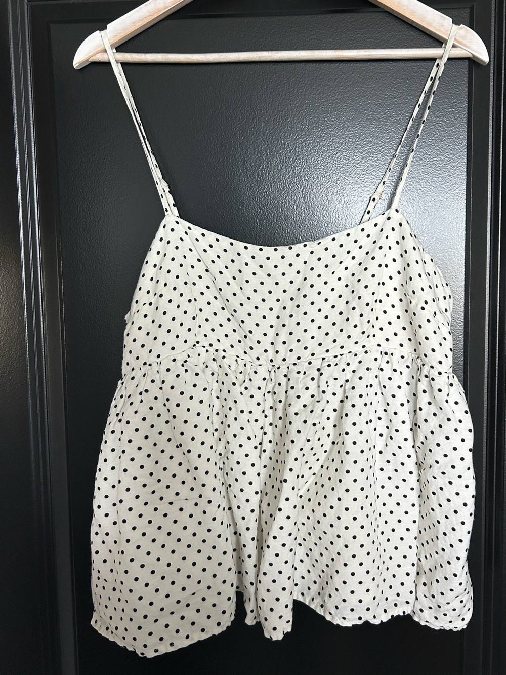 Kate Spade Cream Polka Dot Spaghetti Strap Top large